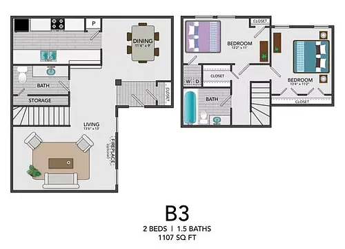 Floor plan B3 - Townhome