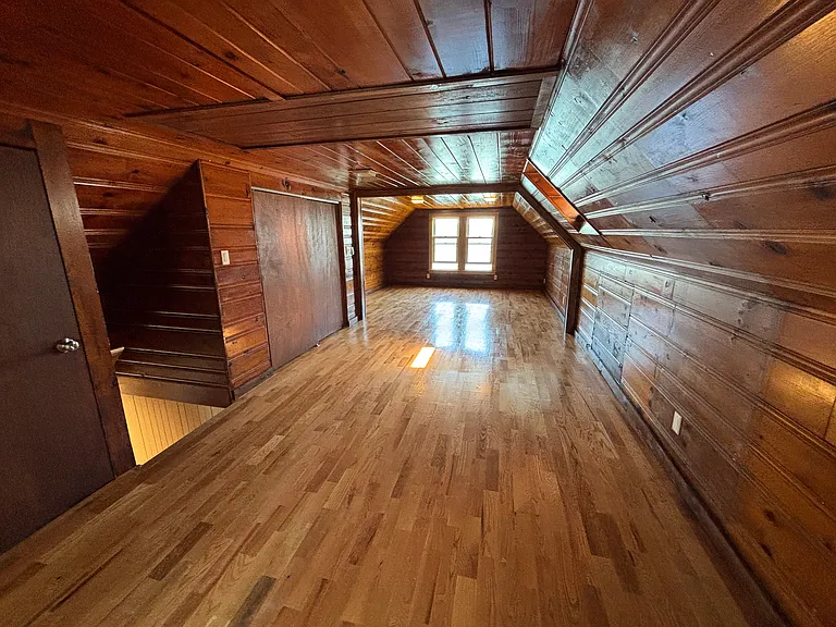 Bedroom #3 with Knotty Pine Walls & Ceiling