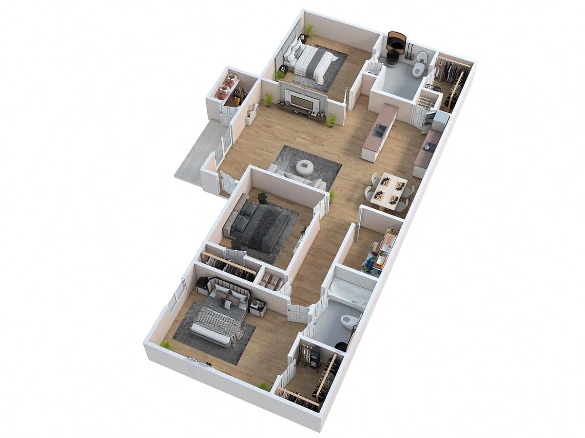 Floor plan 3 Bedroom, 2 Bath Mini-Upgrade