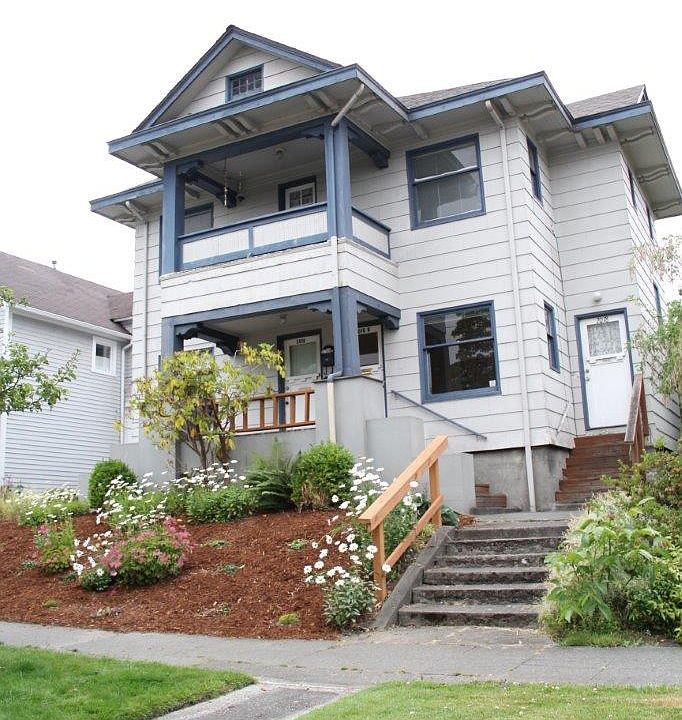 The unit is half of the bottom floor of a triplex