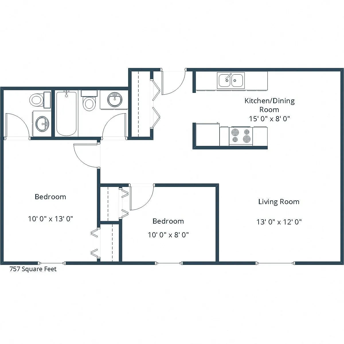 Floor plan Two Bedroom 215A