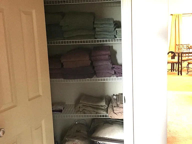 Fully stocked linen closet