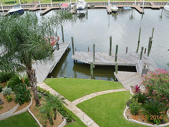 View of boat lifts & dock.