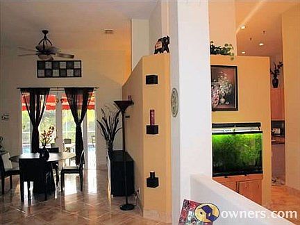 Foyer and view of living & dining room