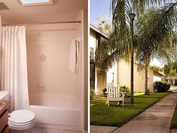 Bathtub and courtyard