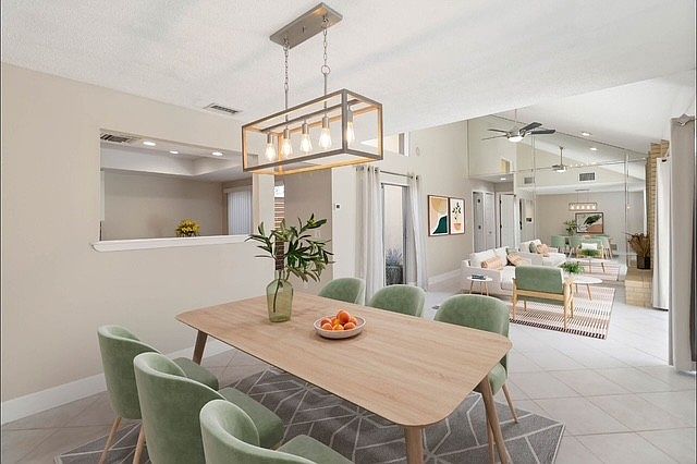 Dining area staged