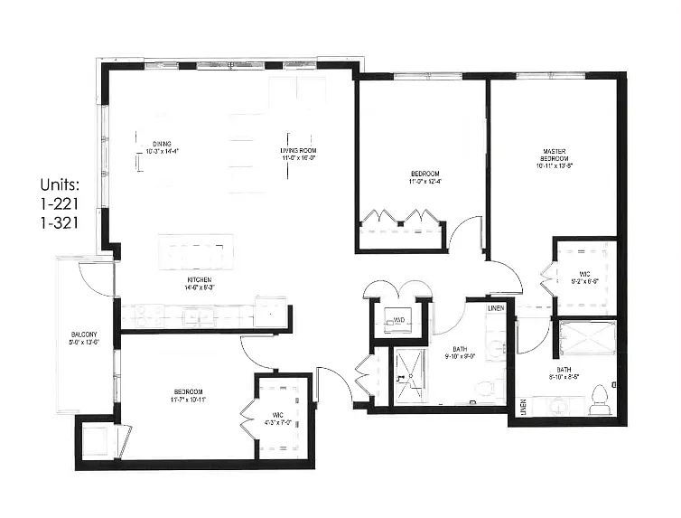 Floor plan Three Bedroom - C (Type A)