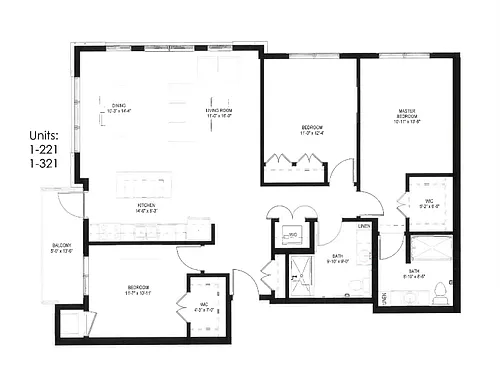 Floor plan Three Bedroom - C (Type A)