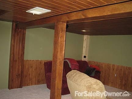 The great room in the basement.