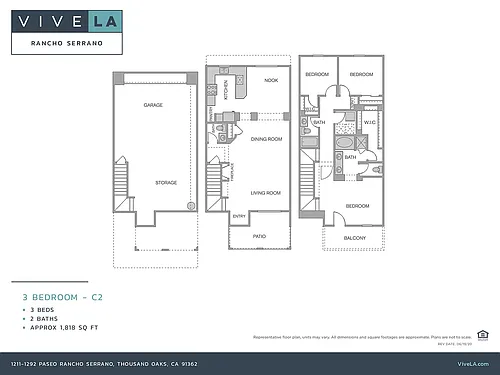Floor plan 3 Bed / 2.5 Bath Townhomes