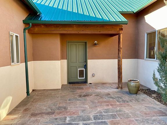 The front courtyard and the front door