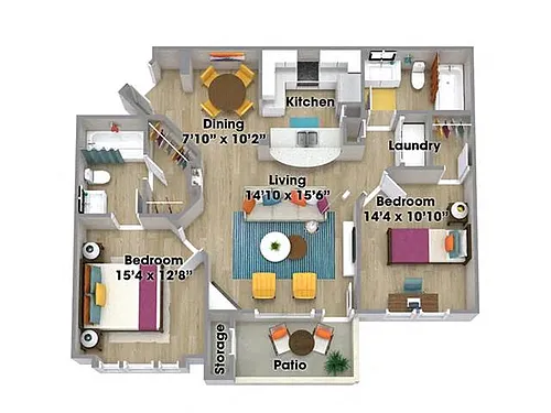 Floor plan Cyan Renovated