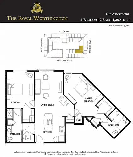 Floor plan 2B/2B Furnished
