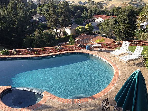 Pool from wrap around deck