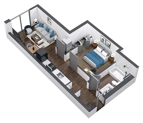 Floor plan Urban 1 Bedroom - U5