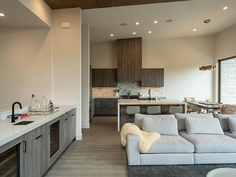 Wet bar complete with Subzero Wine and Beverage refrigerators.