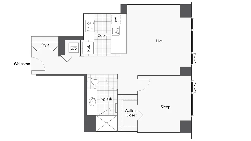 Floor plan 1B-11
