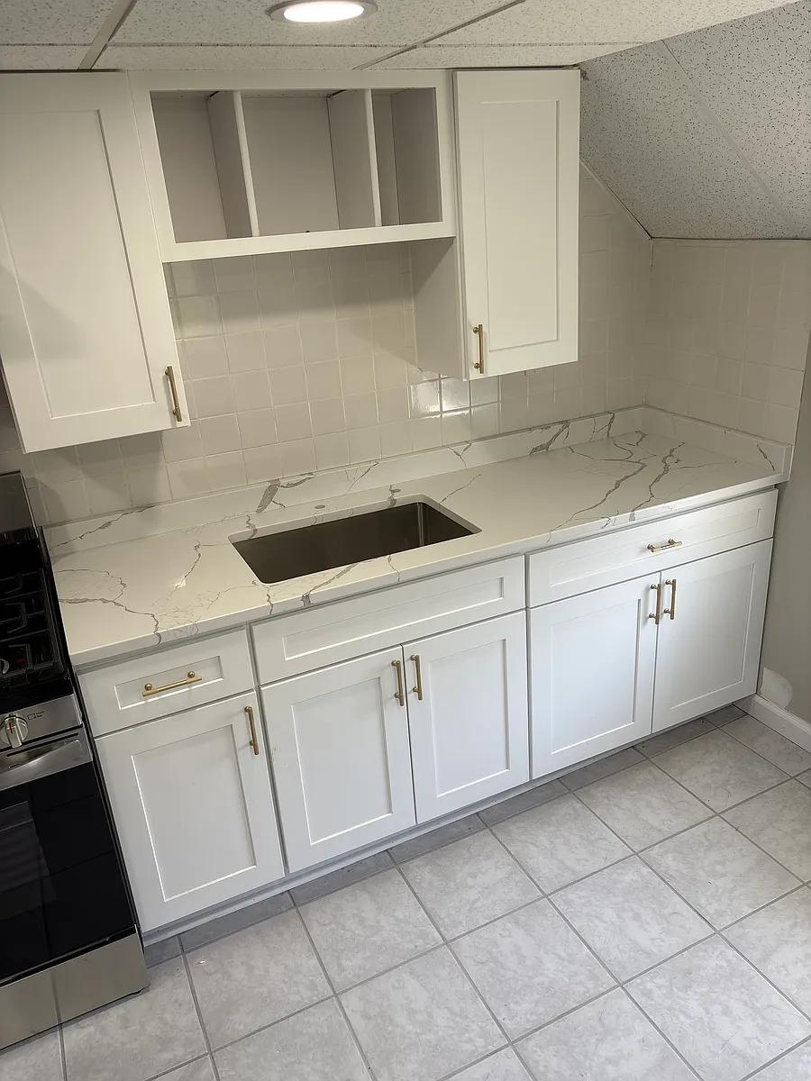 New cabinets and countertop, faucet hasn't been installed yet - 487 McCall Rd #2