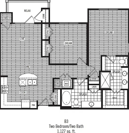Dalian 151 - B3 - 2 Beds - 2 Baths - 1127 Sq. ft.