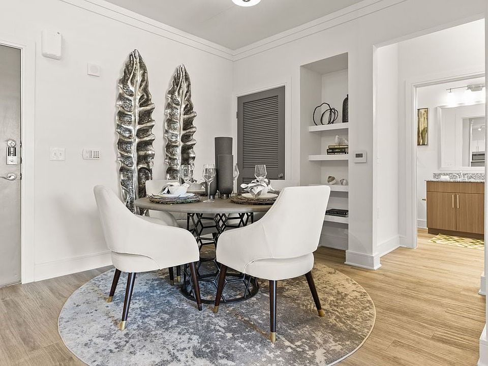 Dining area with hard surface flooring