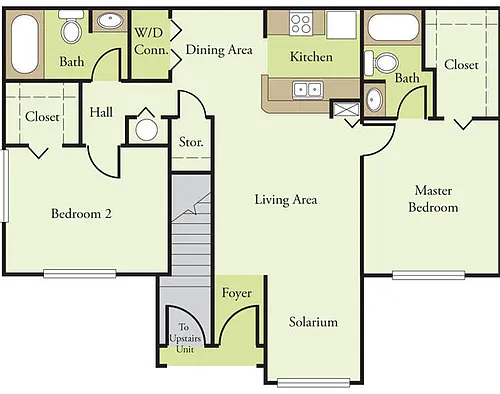 Floor plan Two Bedroom Two Bath B1 60%