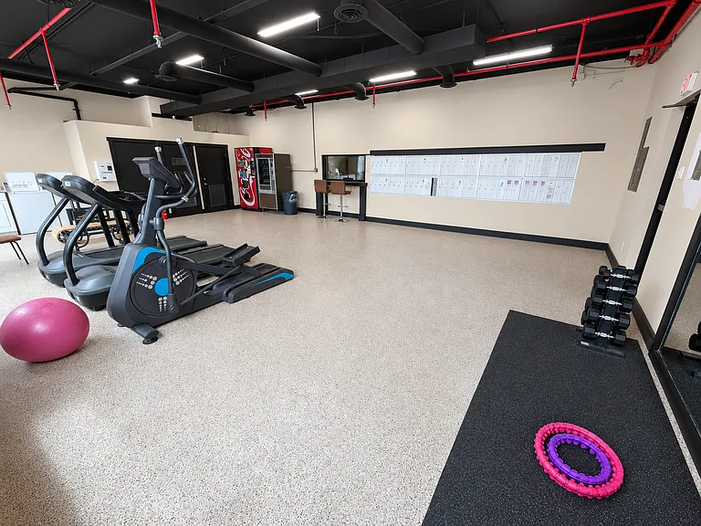 Fitness Center, mailboxes, one of 2 floors with coin laundry, change machine for your convenience