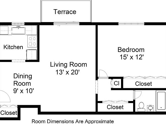 1 BR with Terrace