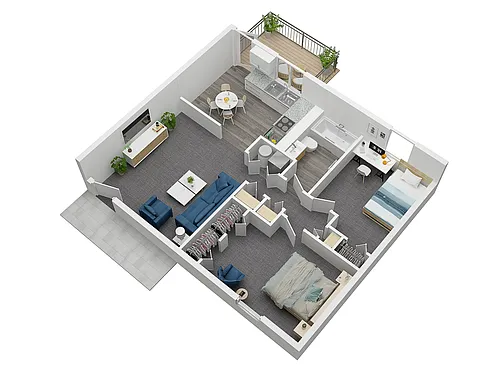 Floor plan 2 Beds 1 Bath