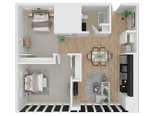 Floor plan 1 Bed 1 Bath K Penthouse B