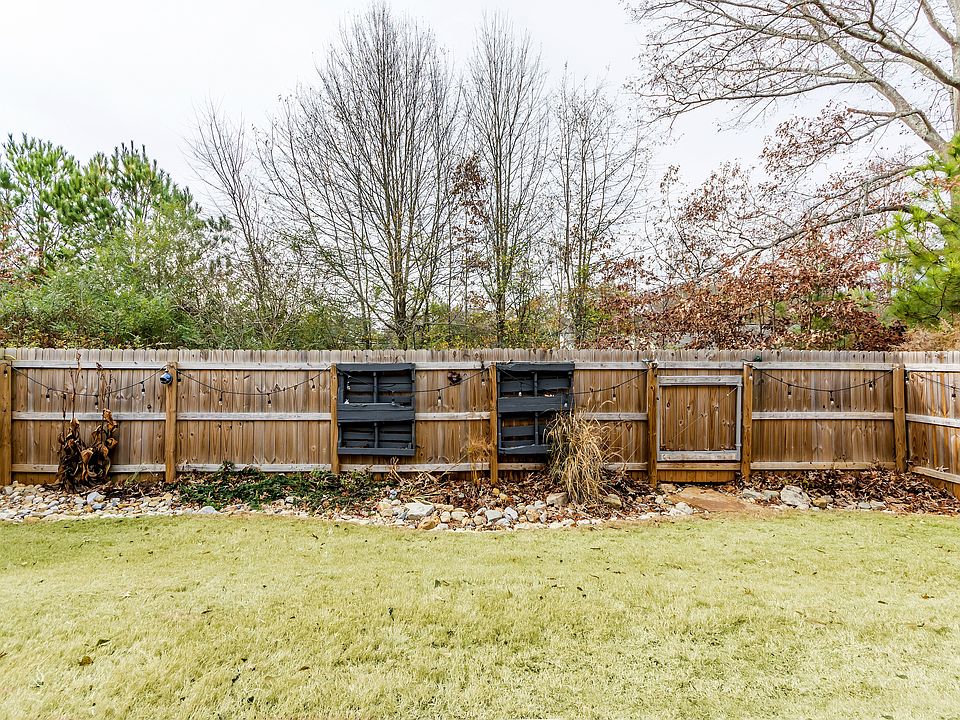 Large, fenced backyard