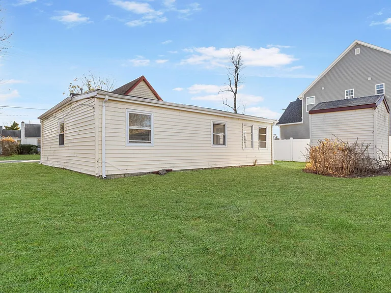 back of house, backyard, shed