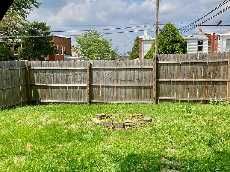 fenced-in backyard