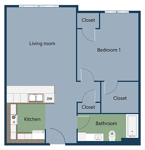 Floor plan 1 Bedroom