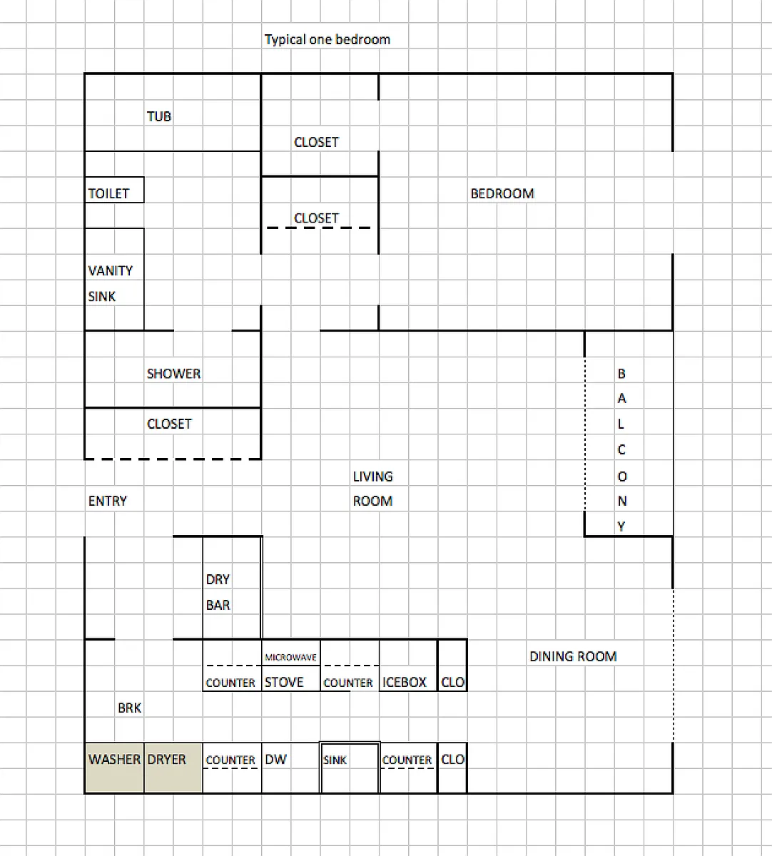 Floor plan one bedroom