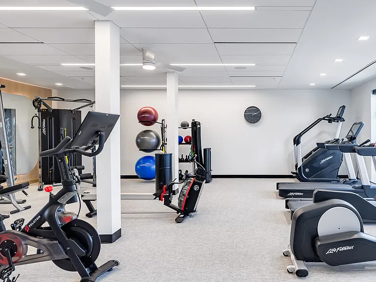 Free weights, Life Fitness Cardio & Peloton Bike