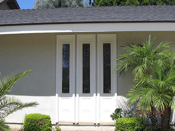 Glass windows on side of garage