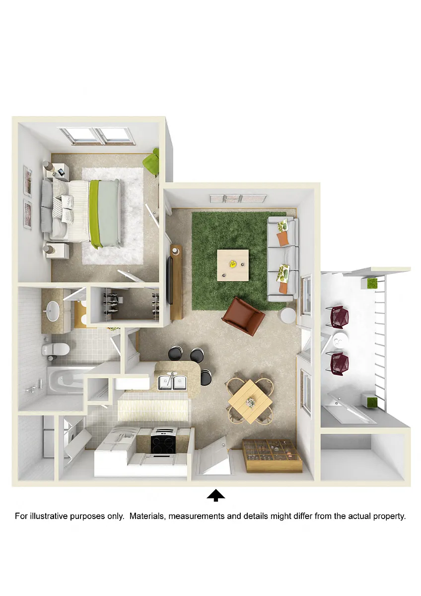 Floor plan 1 Bedroom 1 Bath