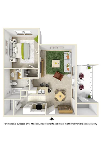 Floor plan 1 Bedroom 1 Bath