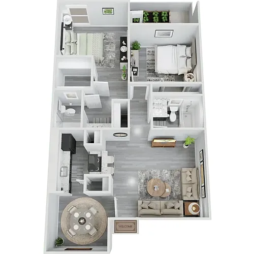 Floor plan Two Bedroom Two Bath - B2