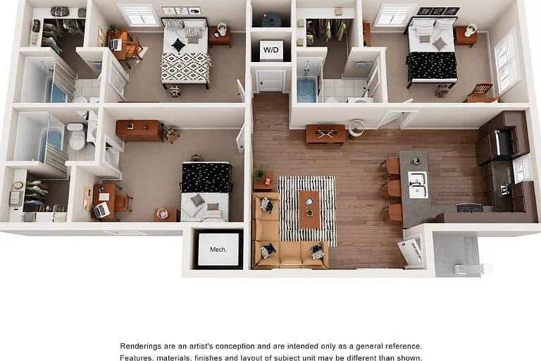 Explore the elegance of this spacious apartment layout, designed for modern living. Explore the elegance of this spacious apartment layout, designed for modern living.