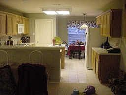View of kitchen from family room.