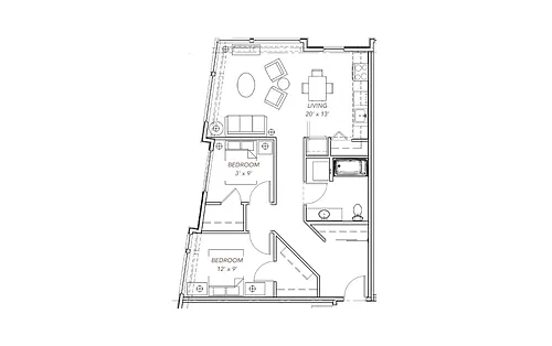 Floor plan GLV - 2x1 - C1