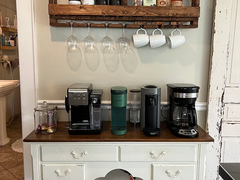 More ideas on how to decorate. Rack and table are not included - barn door is part of the home.