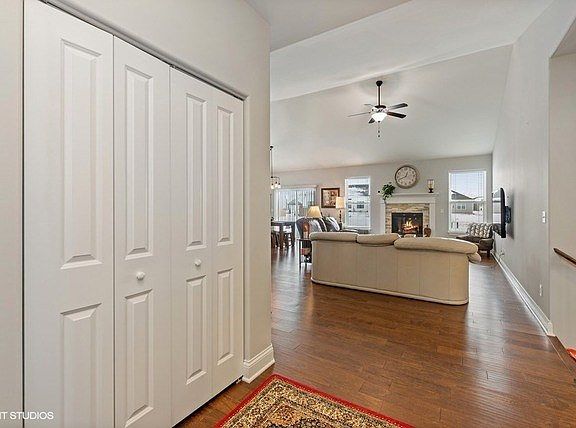 Large entry with closet! Gleaming hardwood floors!