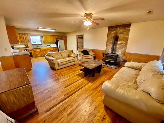 Open Great Room with Living, Kitchen and Dining