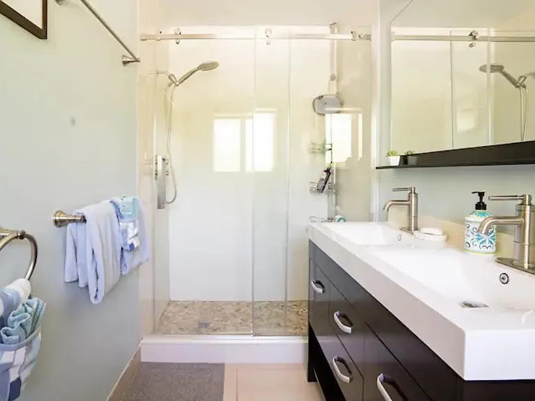 Master bathroom with double sinks