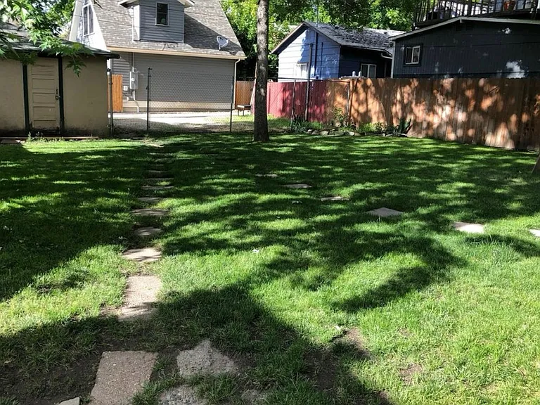 Fenced backyard