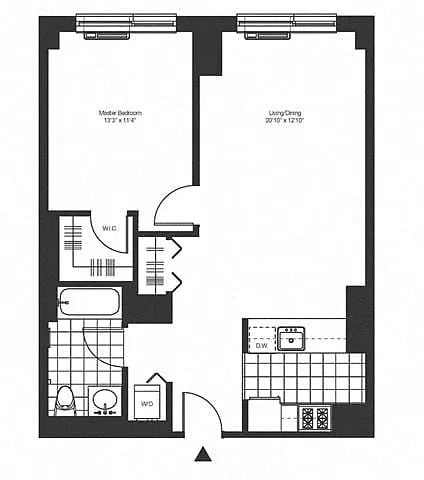 Floor plan 1 br - 1ba