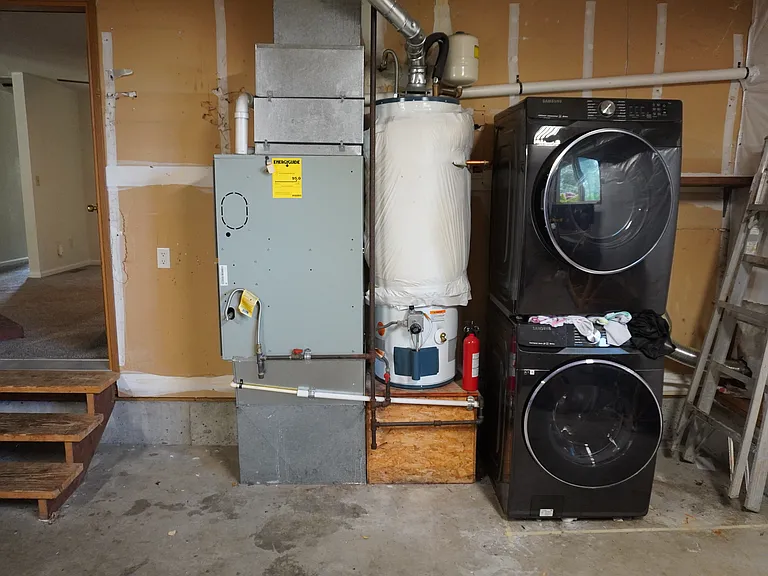 Central heat, water heater and laundry