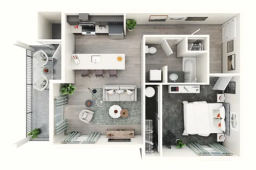 Floor plan 1x1 - The Sawyer